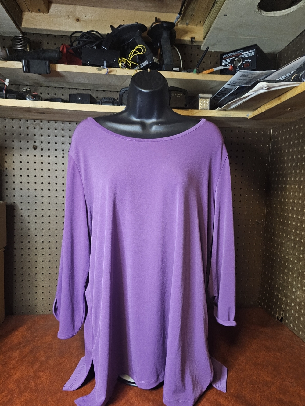Susan Graver Liquid Top Purple Size 1X